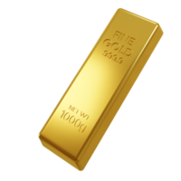 3d Renderização do ouro ouro. ouro Barra objeto. financeiro conceito png