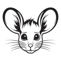 Beautiful Mouse Face Silhouette - png