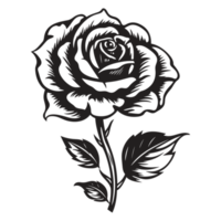 Beautiful Rose Silhouette - Generative Ai png