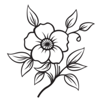 lindo floral silhueta - generativo ai png