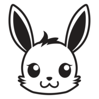 Beautiful Rabbit Face Silhouette - png
