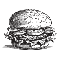 Beautiful Burger Silhouette - png