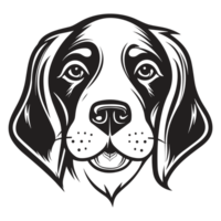 Beautiful Dog Face Silhouette - Generative Ai png