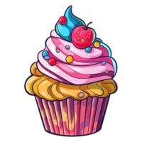 Colorful Cupcake - Generative Ai png