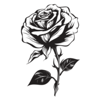 Beautiful Rose Silhouette - Generative Ai png