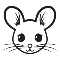 Beautiful Mouse Face Silhouette - png