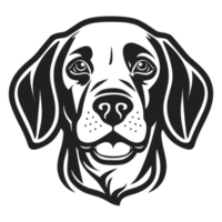 Beautiful Dog Face Silhouette - Generative Ai png