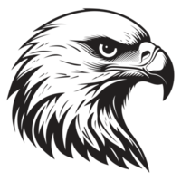 Beautiful Eagle Face Silhouette - Generative Ai png