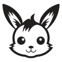 Beautiful Rabbit Face Silhouette - png
