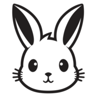 bellissimo coniglio viso silhouette - generativo ai png