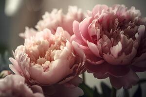 rosado peonía flor florecer generado ai foto