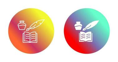 Unique Quill and Book Vector Icon