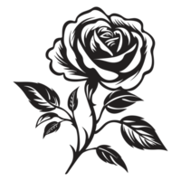 magnifique Rose silhouette - génératif ai png