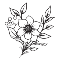 Beautiful Floral Silhouette - Generative Ai png