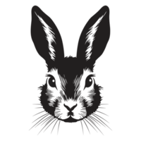 Beautiful Rabbit Face Silhouette - png