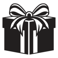 meilleur Noël cadeau silhouette - génératif ai png