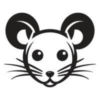 lindo rato face silhueta - generativo ai png