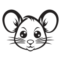Beautiful Mouse Face Silhouette - png