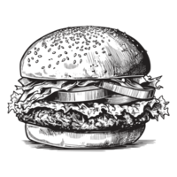 Beautiful Burger Silhouette - png