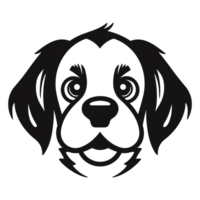 Beautiful Dog Face Silhouette - Generative Ai png