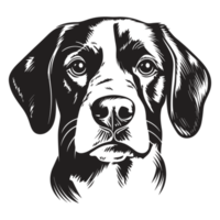 magnifique chien visage silhouette - génératif ai png