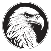 magnifique Aigle visage silhouette - génératif ai png