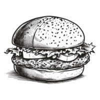 Beautiful Burger Silhouette - png