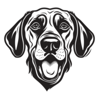 Beautiful Dog Face Silhouette - Generative Ai png