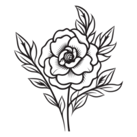 hermosa floral silueta - generativo ai png