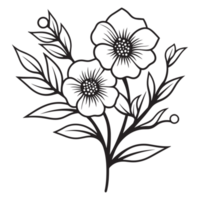 lindo floral silhueta - generativo ai png