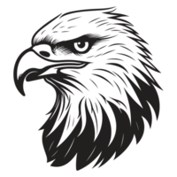 Beautiful Eagle Face Silhouette - Generative Ai png