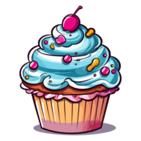 Colorful Cupcake - Generative Ai png