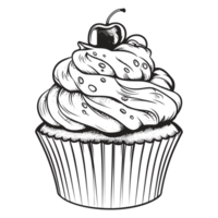 bellissimo Cupcake silhouette - generativo ai png