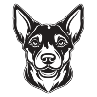 lindo cachorro face silhueta - generativo ai png