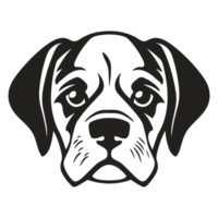 Beautiful Dog Face Silhouette - Generative Ai png