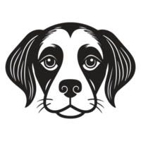 Beautiful Dog Face Silhouette - Generative Ai png