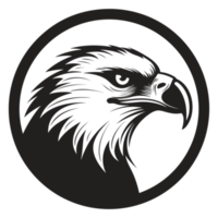 Beautiful Eagle Face Silhouette - Generative Ai png