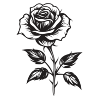 Beautiful Rose Silhouette - Generative Ai png