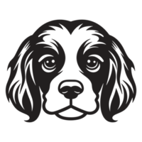 Beautiful Dog Face Silhouette - Generative Ai png