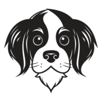 Beautiful Dog Face Silhouette - Generative Ai png