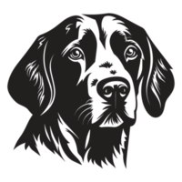 Beautiful Dog Face Silhouette - Generative Ai png