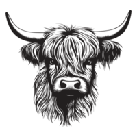 Beautiful Highland Cow Silhouette - png