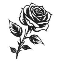 Beautiful Rose Silhouette - Generative Ai png