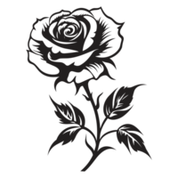 magnifique Rose silhouette - génératif ai png