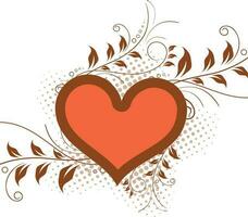 Leaves decorated beautiful heart. vector