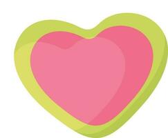 Vector illustration of pink and green heart for happy valentine's day.