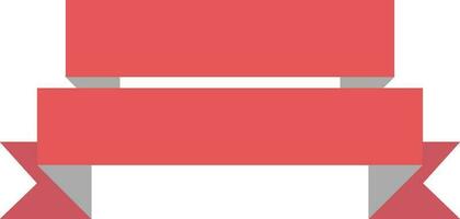 Blank ribbon banner in red color. vector
