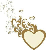 Stylish heart decorated with floral design. vector