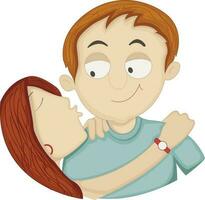 Cute cartoon character face of boy and girl. vector