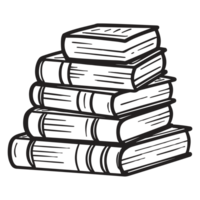 Book Stack Silhouette - Generative Ai png